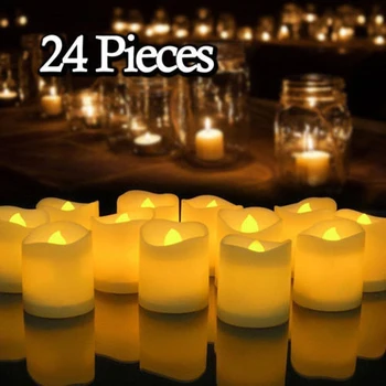 6/24Pcs Flameless LED Žvakės Arbata Šviesos Kūrybos Lempos Baterija Namų Vestuvių, Gimtadienio Apdailos Apšvietimo Dropship