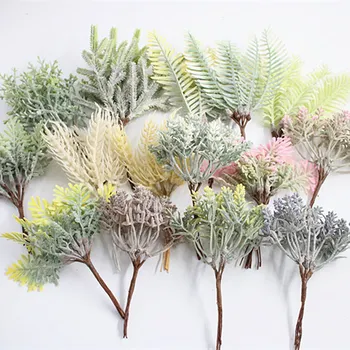 6 gabalus dirbtinių augalų žolės vestuvių vainikas Kalėdų dekoro priedai, dirbtinės gėlės.