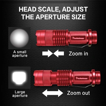 6 Spalvų Mini LED Žibintuvėlis 2000lm Q5 LED Žibintuvėlis, 3 Režimai Reguliuojamu Zoom Dėmesio Žibinto Lempa Penlight Vandeniui AA/14500 Z50
