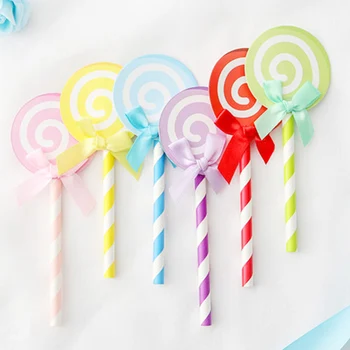 6 vnt./daug gražių spalvingų lolipop gimtadienio tortas topper keksiukų dekoravimo, kūdikių dušas vaikams, gimtadienio, vestuvių reikmenys