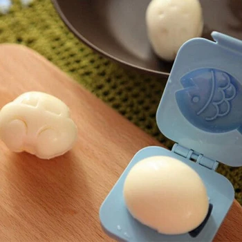 6 Vnt. Virtų Kiaušinių Pelėsių Mielas Animacinių filmų 3D Kiaušinių Žiedo Formos Bento Maker Cutter Kiaušinių Dekoravimo Priemonė