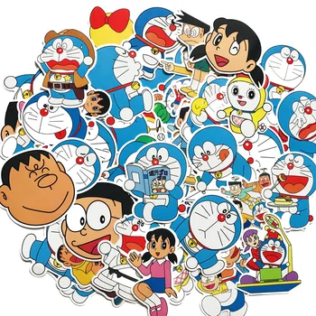 60Pcs Animacinių filmų Doraemon Lipdukai Vandeniui Decal Nešiojamas Motociklo Bagažo Snieglenčių Automobilių Lipdukas Pegatina