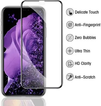 6D Visas Klijai Kūno Screen Protector for Apple iPhone Xs MAX 2019 Anti-Burbulas Stabdžių Išsitepti Oleophobic Danga Grūdinto Stiklo Ekranas