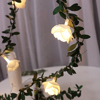 6M 40leds Rožių Gėlių Girlianda LED Kalėdų Pasakos String Žibintai, Baterija/USB Powered Lauko Vestuvių Sodas Šaliai Dekoro