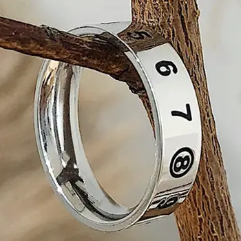 6mm 8mm Titano Plieno Skaičius Žiedo Dydis Savaitę Master Logotipas, Simbolis Pritaikyti Žiedas Graviruotas Žiedas Pasirinktinius Nuotraukų Žiedas