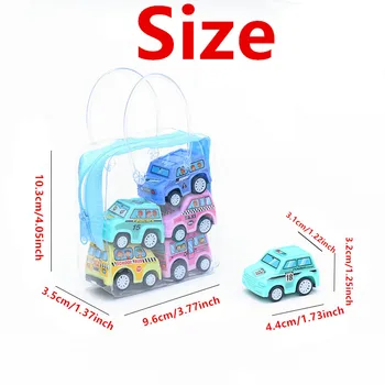 6pcs Automobilio Modelį Žaislas Traukti Atgal, Automobilių Žaislai Mobiliosios Transporto priemonės Gaisro Sunkvežimių Taksi Modelis Vaikas Mini Automobilių Berniukas Žaislai Dovana Diecasts Žaislas Vaikams