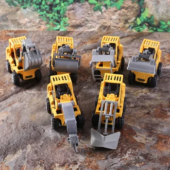 6pcs/daug Mini Automobilių Žaislai Diecast Transporto priemonių Rinkiniai Statybos Buldozeris Ekskavatorių Inžinerijos Transporto Rinkinys, Vaikams Mini Automobilių Inžinerija