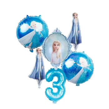 6pcs Elsa Disney Užšaldyti Princesė Helio Balionai 32inch Skaičius Baby Shower Mergina Folija Globos Gimtadienio Dekoracijos Vaikams, Žaislai