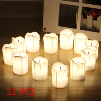 6Pcs LED Žvakė Flameless Tealight baterijomis, Žvakės Nekilnojamojo Parafinas Ramsčių Atostogų Vestuves Dekoro 3 Spalvos