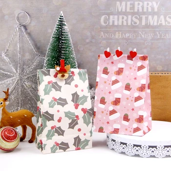6PCS Santa Claus/Snaigių/Medis, Saldainių, Dovanų Maišeliai Sniego Linksmų Kalėdų Svečiai Pakuotės Dovanos Kalėdų Šalies Prekių
