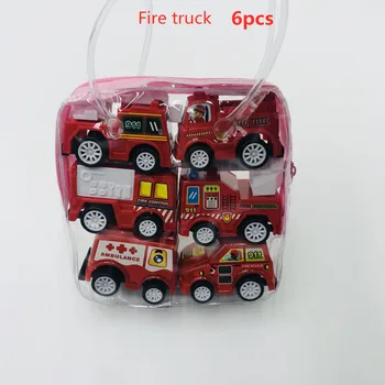 6pcs Traukti Atgal, Automobilių Žaislai Mobiliųjų Mašinų Parduotuvė Statybinės Fire Truck Taksi Modelį Baby Mini Automobilių Dovana Vaikams, Žaislai 2019