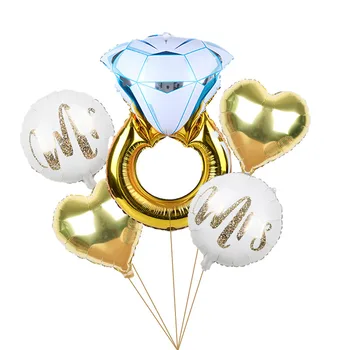 6pcs vestuvių patinka rose aukso deimanto žiedas Mylar folija Balionai nuotaka turi būti Dekoracijos Rinkinys Valentino Diena Balon mariage žaislas