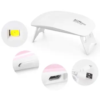 6W Kartus Portable LED UV Lempa Balta Rausva Gydant Mašina, USB Laidas, Mini Nagų Džiovintuvas Projekto 