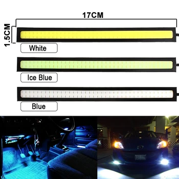 6x 17CM Super Šviesus Automobilio LED Rūko Lemputės COB Stiliaus DRL Šviesos važiavimui Dieną 12v Auto Salono Lempa, Motociklo Stiliaus Atmosfera