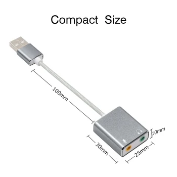 7.1 Išorinė USB Garso plokštės Tipas C / USB 3,5 mm Lizdas USB Audio Adapteris, Ausinės Micphone 