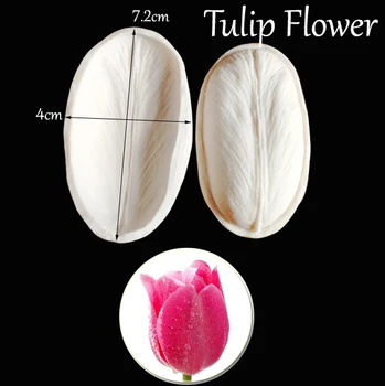 7 Rūšių Gėlių Žiedlapis Tulpių Veiner Silikono Formos Minkštas Pelėsių Tortas Dekoravimo Priemonės ,Gumpaste Sugarcraft Pelėsių CS174