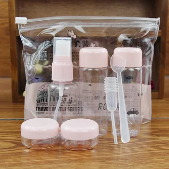 7pc/Set Kelionės Mini Makiažas Kosmetikos Veido Kremas Puodą Buteliai Plastiko Skaidrus Tuščias, Kad Iki Konteinerio Butelis Kelionės Accessories