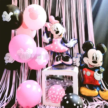 7pcs/daug Minnie Balionai Mickey Mouse Gimtadienio Dekoracijas, Baby Shower Dekoras Vaikų Šalis Mickey Balionas Oro Globos