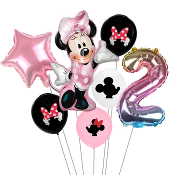 7pcs/daug Minnie Balionai Mickey Mouse Gimtadienio Dekoro Baby Shower Dekoras Vaikų Šalis Mickey Balionas Oro Globos