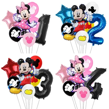 7pcs/daug Minnie Balionai Mickey Mouse Gimtadienio Dekoracijas, Baby Shower Dekoras Vaikų Šalis Mickey Balionas Oro Globos