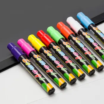 8 Spalvų žymėjimo įrankis Fluorescencinis Skystis Žymeklio Kreida Neon Pen LED Rašymo Lenta Lentos, Stiklo Dažymas, Grafiti, Su Biuras