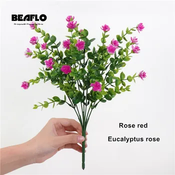 8 Stilių Dirbtinių Dekoracijų Netikrą gėlės Gypsophila Eukalipto Su žaliais Lapais Rose Flores Namų Vestuvių Dekoravimas
