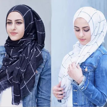 80*180cm Moterų Musulmonų skara Skara Skaros ir Apsiaustas Minkštas Moterų Foulard Hijab Stoles Arabų skarelė su kutai islamo šalikai, šaliai, kaklaskarės