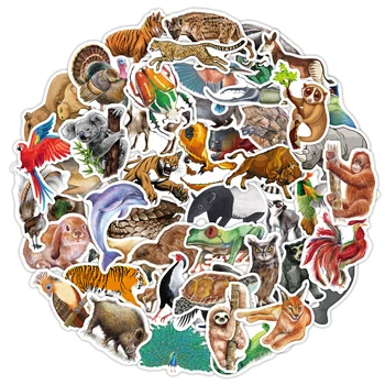 80 Tropinių Atogrąžų miškų Gyvūnus, Lipdukai Mielas Tigras, Triušis Tinginys Nešiojamas Automobilių Lagaminą Riedlentė Vandens Butelis Decal Vaikas Žaislas