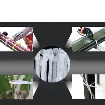 80mm 100vnt Savaiminio fiksavimo Nailono Kabelinių Ryšių Balta Juoda Plastiko Zip Kaklaraištis 18 lbs Patvirtintas Linijos Wire Wrap Zip Ryšių