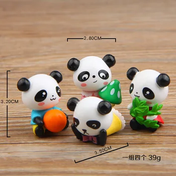 8pcs/daug Panda Kawaii Panda Veiksmų Skaičiai Mini PVC Modelis Žaislas Vaikams Brinquedos Kraštovaizdžio Gyvūnai, Lėlės Gimtadienio Dovanos Vaikams