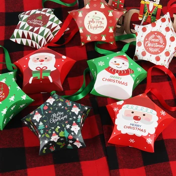 8pcs Kalėdų Dovanų Dėžutes, Santa Claus Saldainių Dėžutė Žvaigždės Formos Linksmų Kalėdų Dėžės, Krepšiai Namuose Naujųjų Metų Kalėdų Dekoro Dovanos Vaikams