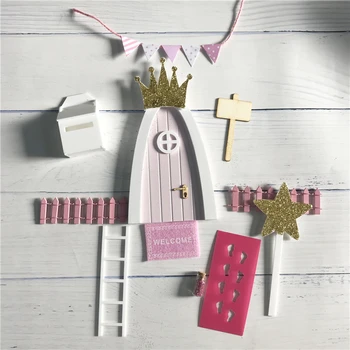 9 Spalvų Rankų Pasakų durų Sveiki kilimėlis puiki dovana Vaikas miniatiūriniai Apsimetė, Žaisti Magic dantų fėja durų Aksesuaras 4cm*6cm