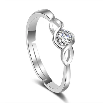 9 Stiliaus Naujas Mados Atidarykite Reguliuojamas Žiedas Crystal Pearl Žiedas Moterims, Sidabro Spalvų Papuošalai