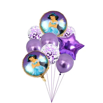 9 VNT Disney tema Princesė Serijos Aliuminio balionas Blizgučiais balionas Mergina gimtadienio dekoravimas Balionais ant sienos