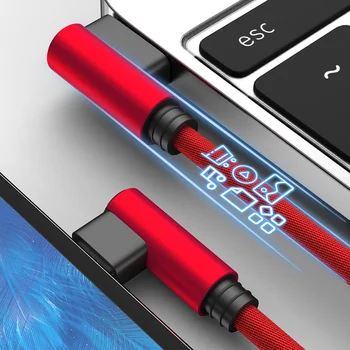 90 Laipsnių Alkūnė USB C Tipo Kabelis Xiaomi Redmi Pastaba 9s 8 Pro 