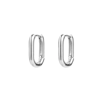 925 sterlingas sidabro hoopas auskarai geometrinis ovalring ratas auskarai auksu sidabro auskarai paprasti auskarai moterims A30