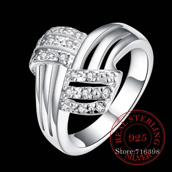 925 Sterlingas Sidabro Papuošalai Derliaus AAA+ Cirkonis Kristalų Poros Vestuvių Sidabro Žiedai, Moterų ir Vyrų Mados Anel De Prata Bijoux