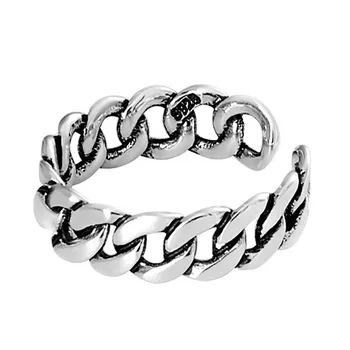 925 sterlingas sidabro reguliuojamas žiedai moterims korėjos paprasta punk grandinės žiedas nustatyti pareiškimą hip-hop fine jewelry
