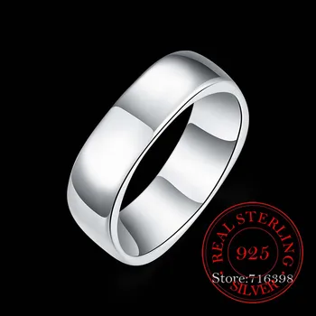 925 Sterlingas Sidabro Unikalų Aikštės Vyrų Žiedai Vyrams Asmenybės Geometrinės Piršto Žiedai, Moterų, Vyrų Vestuvės Juvelyrika Dovanos