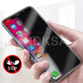 999D Anti Spy Grūdintas Stiklas iPhone 12 11 Pro XS Max X XR Screen Protector, iPhone 8 7 6 6S Plius 5 5S SE Apsauginis Stiklas