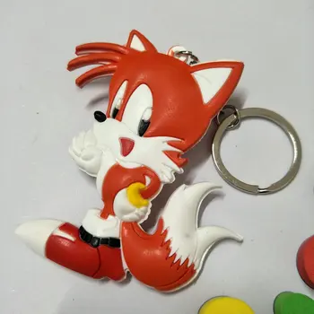 9cm Sonic the Hedgehog PVC Dalis ir Priedai pakabukas ornamentas, Papuošimas Anime Sonicbag grandinės pakabučiai keychain paketų prižiūrėtojų raktinę žaislai