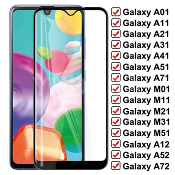9D Grūdintas Stiklas Samsung Galaxy A01 A11 A21 A31 A41 A51 A71 Apsauginis Stiklas M01 M11 M21 M31 M51 A12 A42 A52 A72 F41 Stiklo