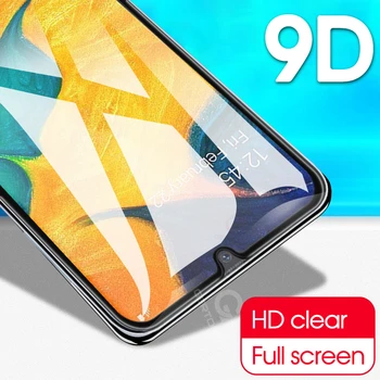 9D Lenktas Grūdintas Stiklas ant Samsung Galaxy A30 A50 A10 Screen Protector For Samsung A51 M20 M30 M40 A40 A60 A70 A80 A90