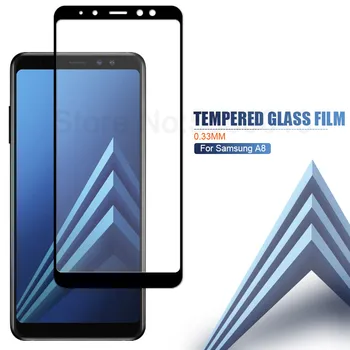 9D Pilnas Apsauginis Stiklas ant Samsung Galaxy A3 A5 A7 2016 2017 A6 A8 Plius A9 2018 Grūdintas Screen Protector, Stiklo Plėvelė Atveju