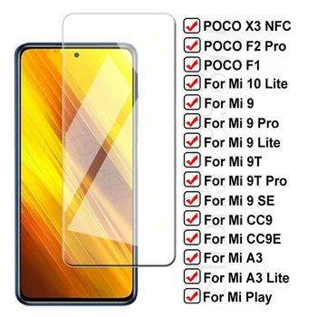 9H Grūdintas Stiklas Xiaomi Poco X3 NFC F1 F2 Pro CC9 CC9E Žaisti Apsauginis Stiklas Mi 9 SE A3 10 Lite 9T Pro Screen Protector