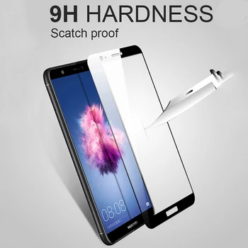 9H Visiškai Padengti Grūdinto Stiklo Huawei P Smart Dual SIM Screen Protector PSmart PAV-LX1 Apsauginis Stiklas 2.5 D Ekrano Plėvelė