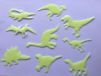 9Pcs / Set 3D Kūrybos PVC Šviesos Dinozaurai Sienų Lipdukai Švyti Tamsoje Dekoratyvinis Dinozaurai, Vaikų Kambario, Kūdikių Nuimamas W