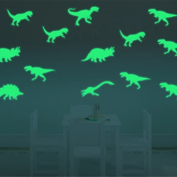 9Pcs Švyti Tamsoje Dinozauras, Reklaminiai Lipdukai, 3D Stereo Liuminescencinės Lipdukai Lipdukas Juokingi Žvaigždžių Vaikams