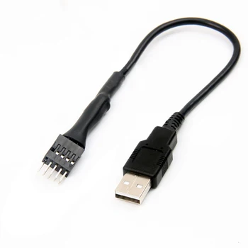 9pin Vyras į Išorinį USB A Male PC Mainboard Vidinis Duomenų ilgiklis