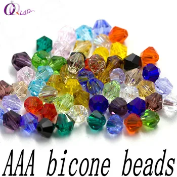 AAA kokybės 100vnt/pak 3-4mm bicone crystal karoliukai, metalinės, stiklo karoliukai prarasti karoliukų Apyrankę Reikmenys, Papuošalai priėmimo 